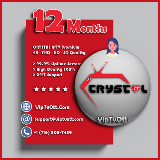 Crystal IPTV 12 Months Subscription