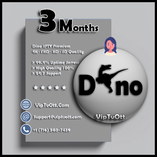 Dino IPTV 3 Months Subscription