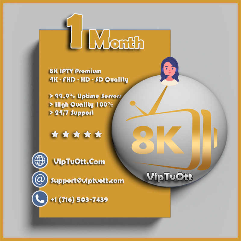 1 Month 8K IPTV Subscription